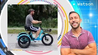 MOONCOOL TK2 Electric Trike - Load Capacity: 450LBS, Motor: Peak 1000W, Battery: 48V*15Ah