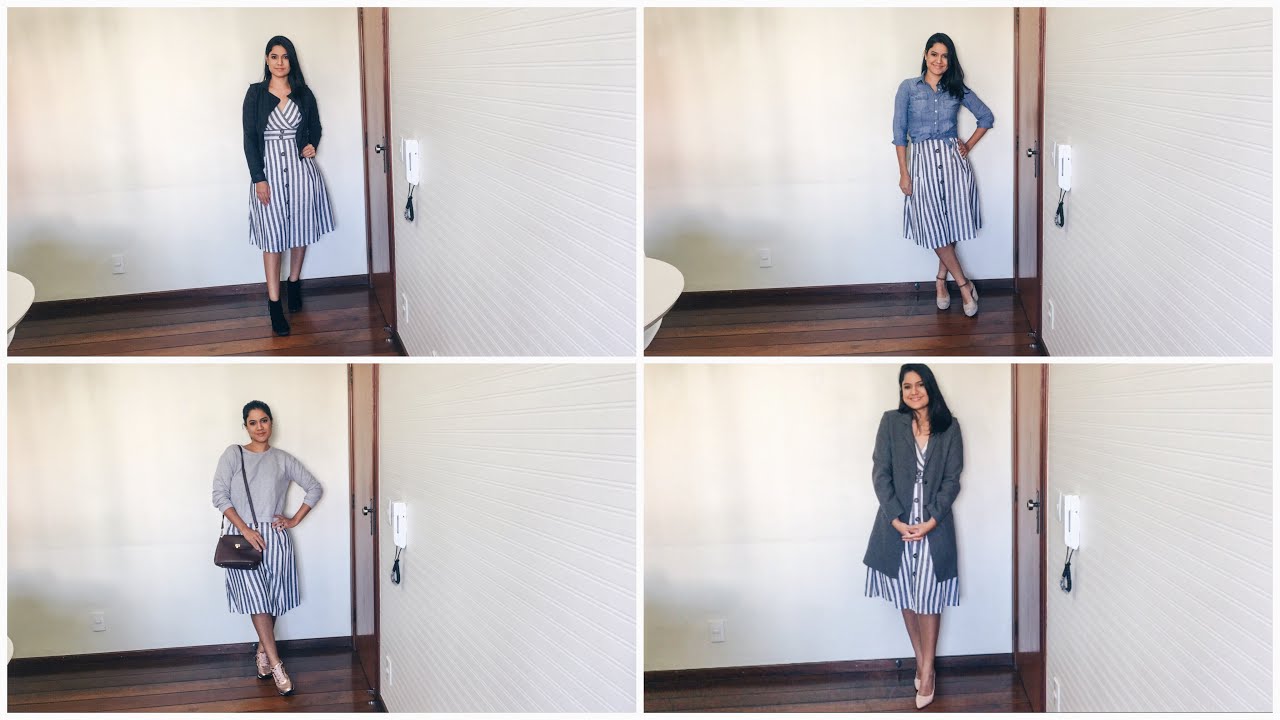 1 PEÇA 6 LOOKS --- VESTIDO LISTRADO!