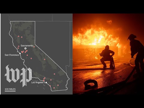 Here’s where the California wildfires are and where they could spread next Video
