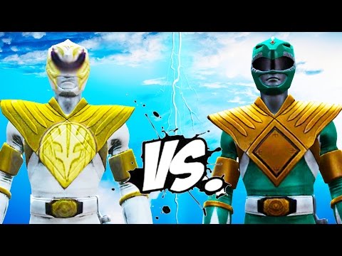 GREEN RANGER VS WHITE RANGER - MIGHTY MORPHIN POWER RANGERS BATTLE