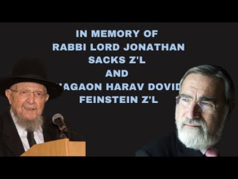 LESSONS FROM GIANTS: Hagaon Harav Dovid Feinstein and Rabbi Lord Dr. Jonathan Sacks