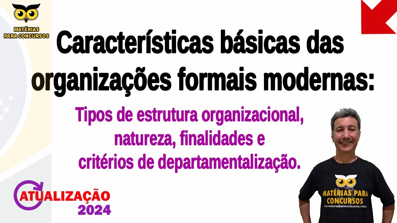 Características básicas das organizações formais modernas: tipos de estrutura organizacional,