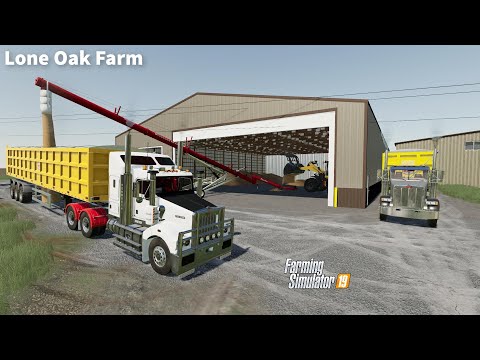 Using Conveyor Belt to load & Sell Wheat, Baling Hesston Straw Bales │Lone Oak │FS 19│Timelapse#06