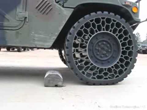 Airless tire test Humvee vs Hummer