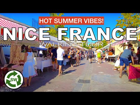 Nice France Walking Vlog | Most Popular Streets and Squares Tour in France | August 2021 (4K)