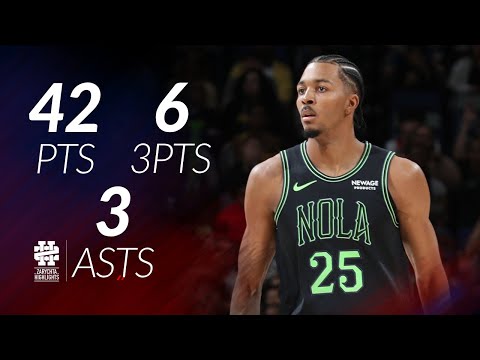 Trey Murphy 42 pts 6 threes 3 asts vs Lakers 25/26 season
