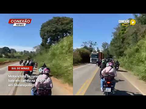 Vídeo: Motociclista de romaria bate em carreta na MG-179, em Silvianópolis.