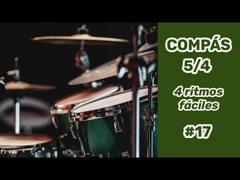 COMPÁS DE 5/4 EN BATERÍA - 4 Ritmos Fáciles (CLASES DE BATERÍA #17)