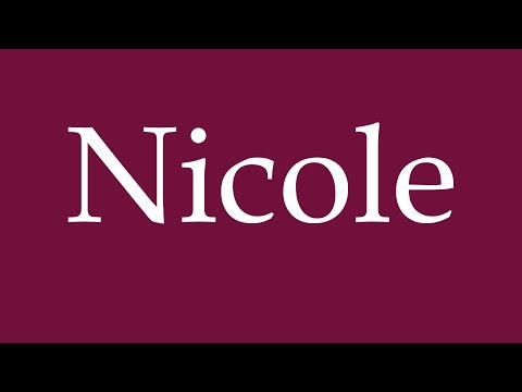 How to Pronounce ''Nicole'' Correctly in German
