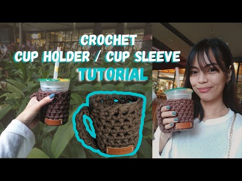 Handmade Crochet Cup Sleeve With Handle | Cup Holder | Coffee Sleeve Easy Tutorial With Captions