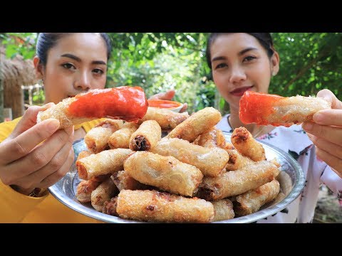 Yummy cooking spring rolls with pork recipe - Cooking skill Video
