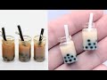 Homemade Mini Boba Tea Recipe ASMR Cooking Tiny Bubble Tea With Tapioca Pearls Miniature Food