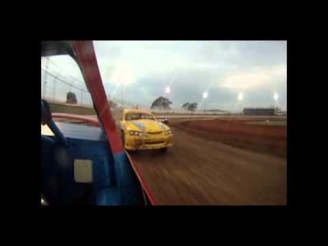 Shane Macdonald steering Nathan's car at Charlton Raceway 24-09-11