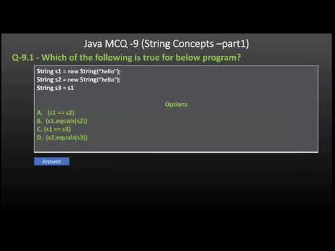 Java Mcq 9 Java String Based Question Answers Part1