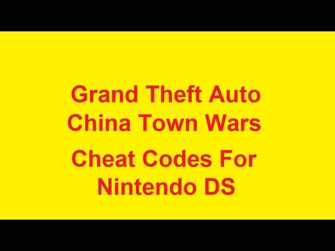 grand theft auto chinatown wars nintendo ds codes