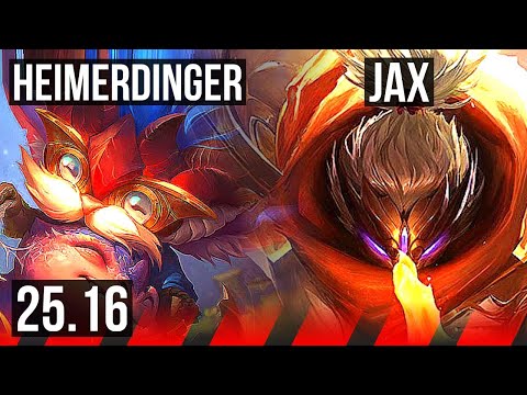 HEIMERDINGER vs JAX (TOP) | 11 solo kills, Legendary | EUW Master | 25.16