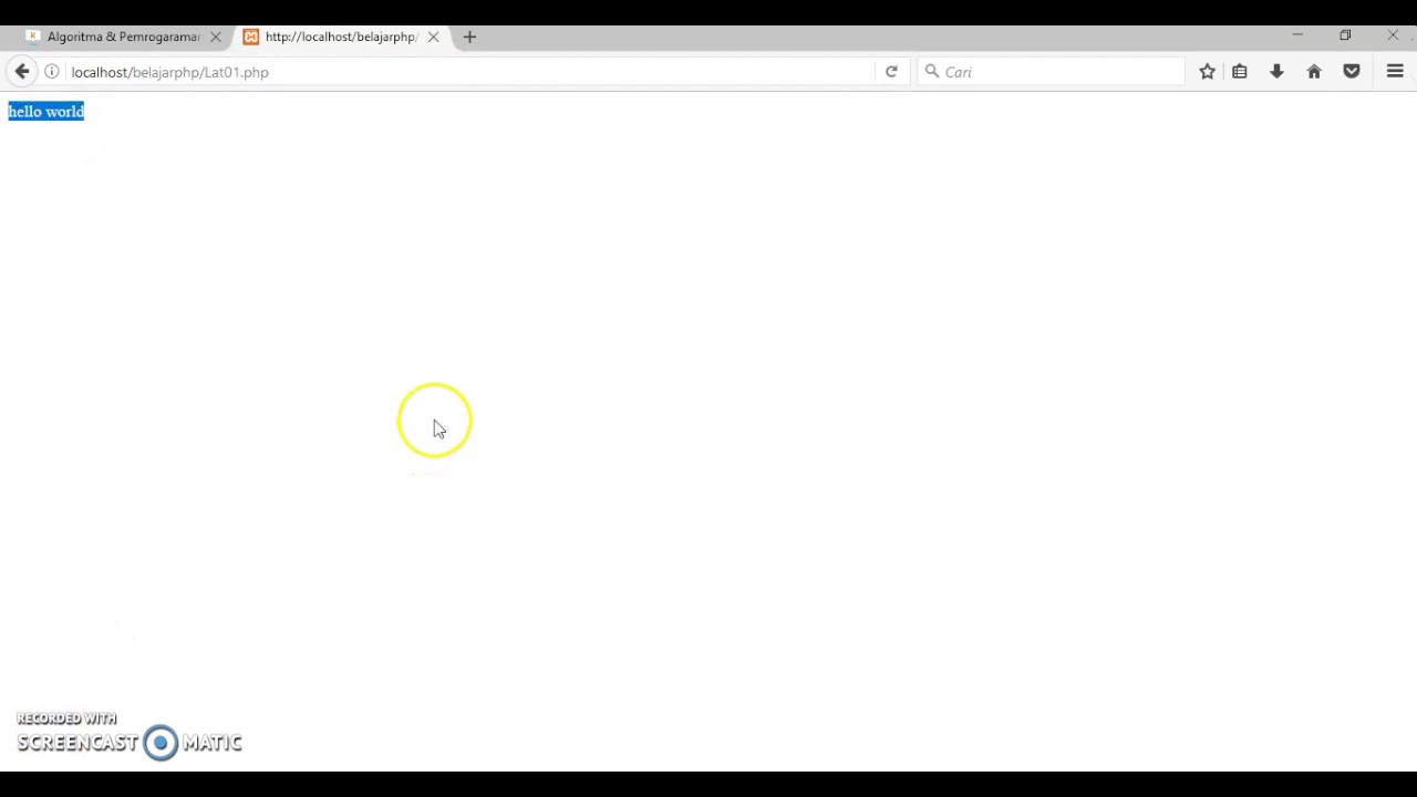 Belajar PHP - 4 - Hello World PHP
