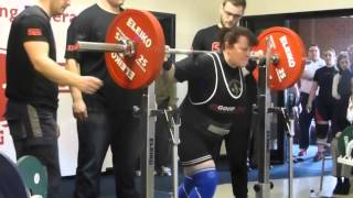 preview picture of video 'Jackie Blasberry (M2 Unequipped/Classic) 125kg Squat'