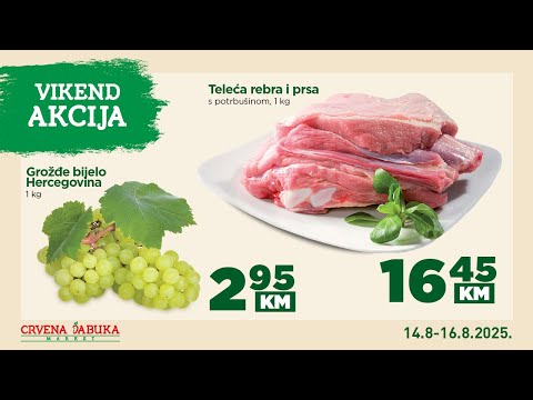 Crvena jabuka market - Vikend akcija 14.8. - 16.8.2025.