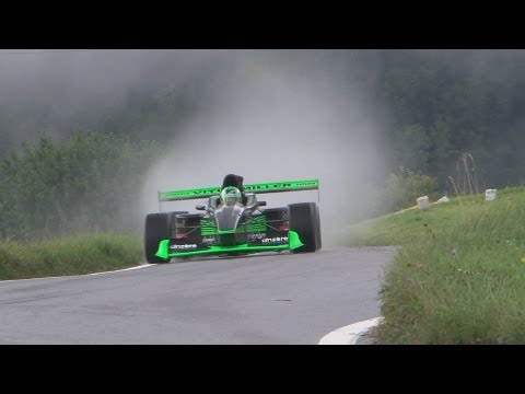 Bergrennen am Gurnigel 2013, won by Ronnie Bratschi, Mitsubishi EVO and Eric Berguerand, Lola FA 99