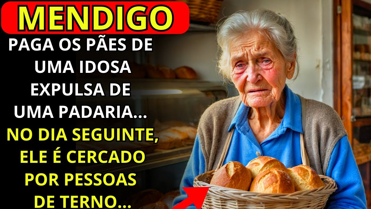 UM MENDIGO PAGA OS PÃES DE UMA IDOSA EXPULSA DE UMA PADARIA, E NO DIA SEGUINTE ELE É CERCADO...