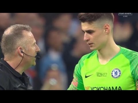 Carabao cup : Chelsea 0 (3) - 0 (4) Man City | ALL PENALTIES + KEPA INCIDENT, Refusal to be subbed