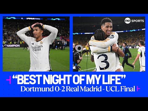 REACTION: Jude Bellingham reacts after Real Madrid win the Champions League against Dortmund 🤍