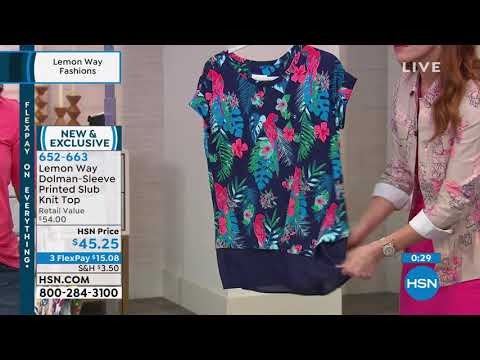 Lemon Way DolmanSleeve Printed Slub Knit Top