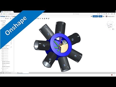 Sternmotor 7 Cylinder Engine Onshape Assembly Training