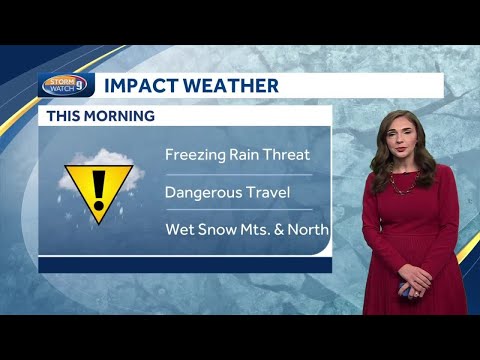 Freezing rain causing dangerous road conditions in parts of New Hampshire