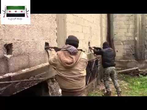 التصدي لقوات النظام من قبل لواء خالد سيف الله على جبهة الشيخ مسكين في ريف درعا
