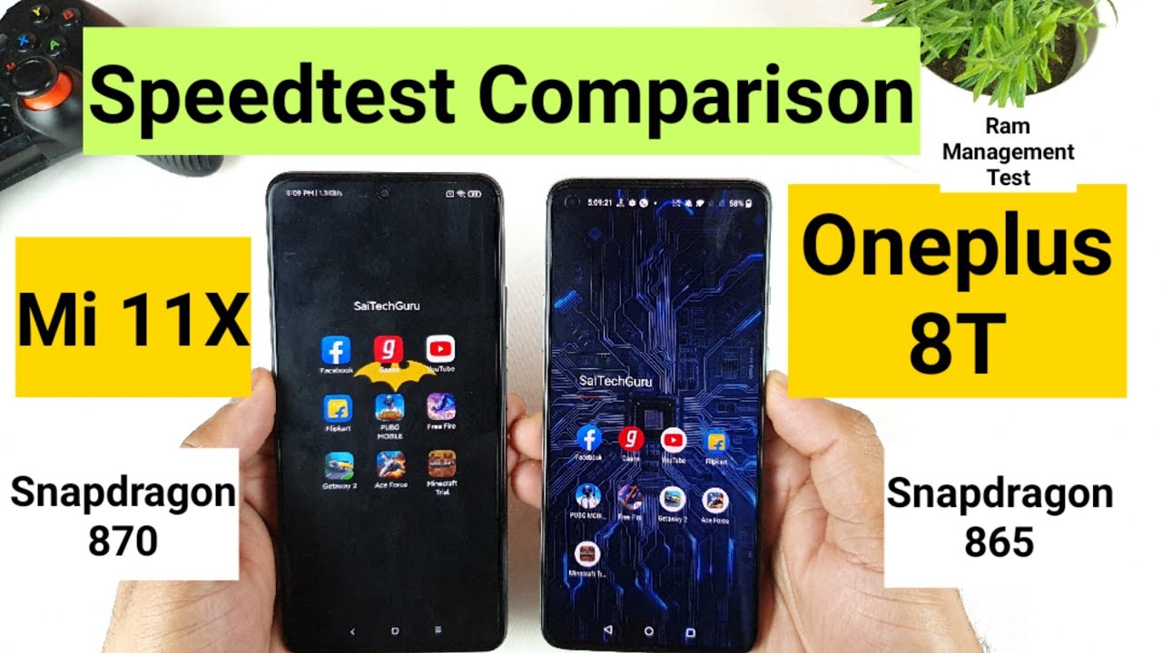 Mi 11x vs oneplus 8t speedtest comparison & ram management which is best