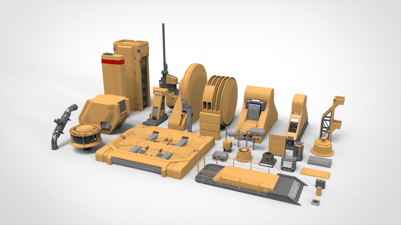 Bilim Kurgu Mimarisi kitbash 37 3D Model