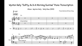 Wynton Kelly "Softly, As In A Morning Sunrise" Piano Transcription