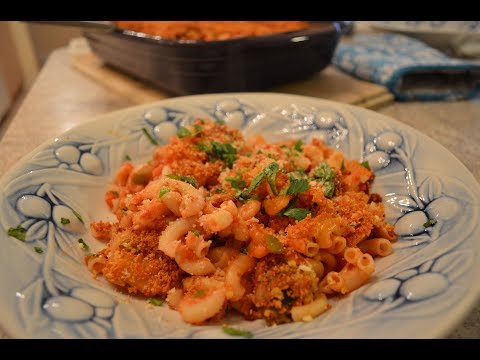 Baked Macaroni with Chorizo & Green Pepper | Cooking with Kimberly