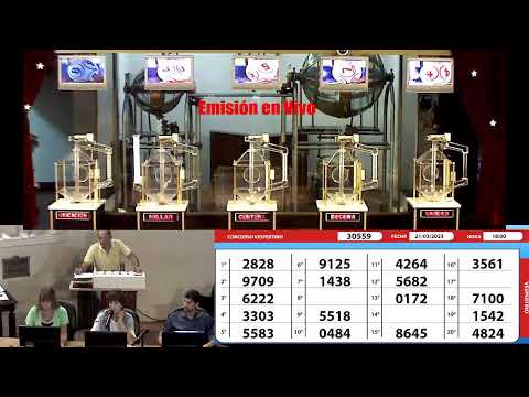 Sorteo de Quiniela VESPERTINO N° 30559 -  21/03/2023 - 18:00 hs