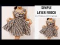 Simple Layer Frock cutting and stitching