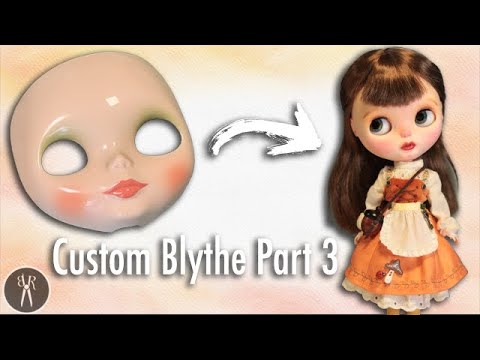 Customising Stock Blythe Dolls - Blue Rabbit - Face-Up and Sewing Completed - PART 3