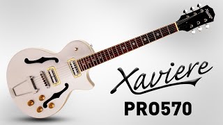 Video thumbnail for Xaviere PRO570 Semi-Hollow Coil Tap Minitron Guitar by GuitarfetishTV