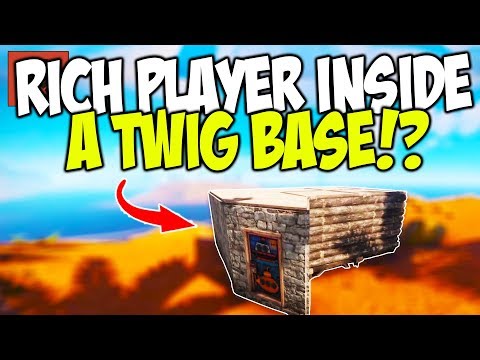 RICH GEARED PLAYER inside a TWIG BASE?! - Rust Solo Survival