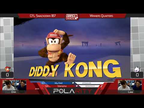 CFL Smackdown 187 Smash 4 - Dyr (Diddy Kong) vs Lake (Mewtwo) - Winners Quarters