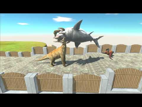 Megalodon vs all units- cartoon|animal battle | Arbs game