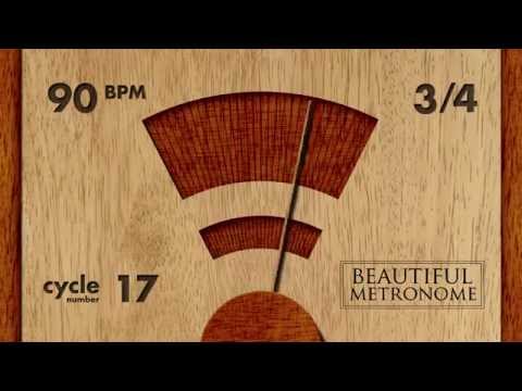 90 BPM 3/4 Wood Metronome HD