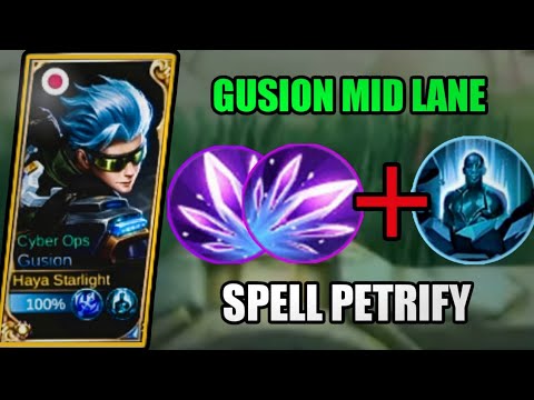 GUSION MID LANE + PETRIFY SPEEL SO STRONG - MOBILE LEGENDS‼️