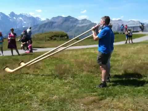 English Alphorns - Holcombe Duo perform in Switzerland