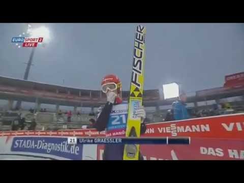 PŚ Oberstdorf HS106 - Ulrike Graessler 79,5 m 1 seria Konkurs skoków Kobiet