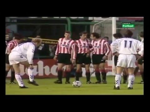 Robert Prosinecki[Real Madrid] freekick goal vs C.D. Logrones 1993/1994