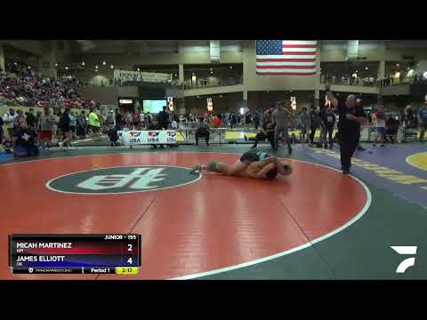 195 Lbs Champ. Round 1 - Micah Martinez, NM Vs James Elliott, OK 1920