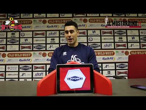 Post-partita di Pompea Mantova - Le Naturelle Imola con coach Seravalli, Cucci e Ghersetti