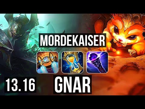 MORDEKAISER vs GNAR (TOP) | 7 solo kills, 15/2/2, 300+ games, Dominating | EUW Diamond | 13.16